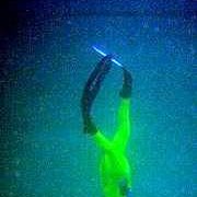 World Record Free Diver Tanya Streeter Rides a Reef Ball to the sea floor. World Record Free Diver Tanya Streeter Rides a Reef Ball to the sea floor.